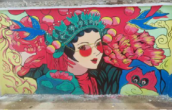 甘泉墙体彩绘-网红墙