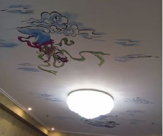 甘泉如何快速绘制天花板上的手绘墙？