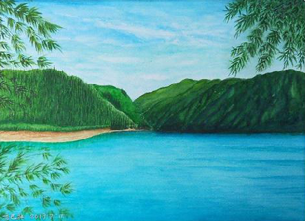 甘泉在墙绘中，如何绘画绿水青山？