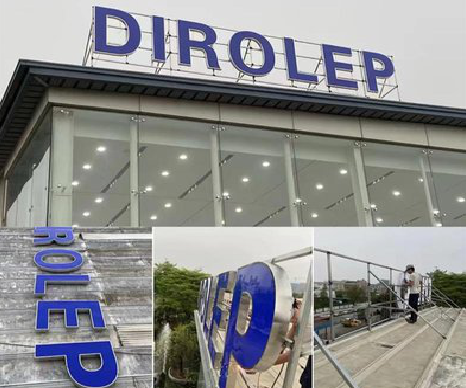 甘泉楼顶发光字安装的注意事项。